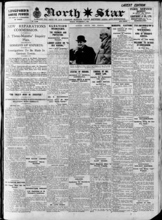 cover page of North Star (Darlington) published on November 2, 1923