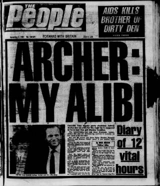 cover page of The People published on November 2, 1986