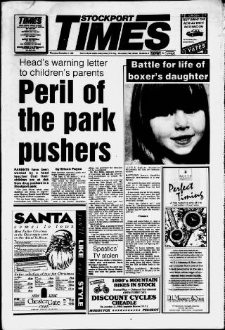 cover page of Stockport Times published on November 2, 1989