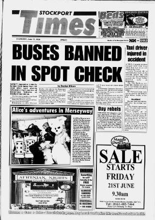 cover page of Stockport Times published on June 13, 1996