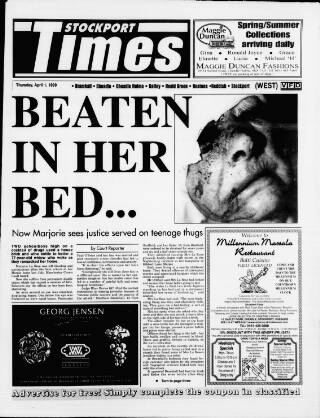 cover page of Stockport Times published on April 1, 1999