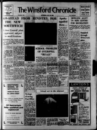 cover page of Winsford Chronicle published on May 22, 1965