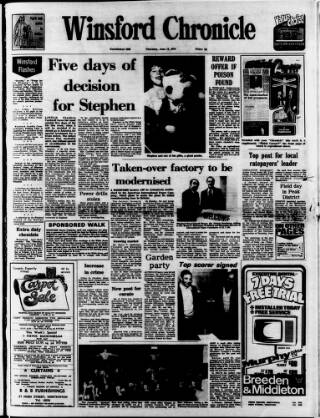 cover page of Winsford Chronicle published on June 13, 1974