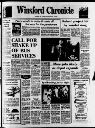 cover page of Winsford Chronicle published on November 2, 1978