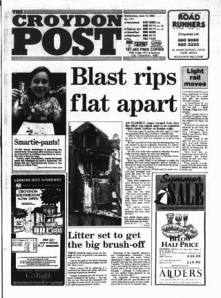 cover page of Croydon Post published on June 13, 1990