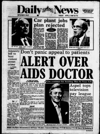 cover page of Birmingham News published on April 1, 1988