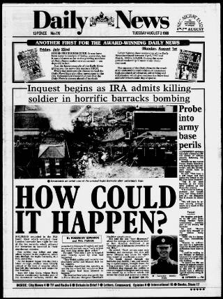 cover page of Birmingham News published on August 2, 1988