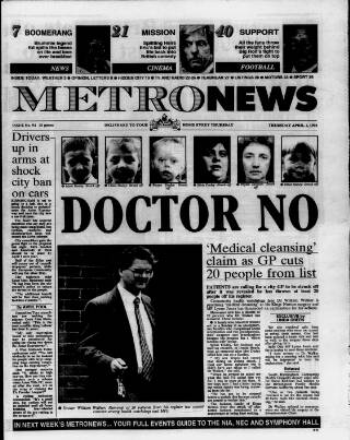 cover page of Birmingham News published on April 1, 1993