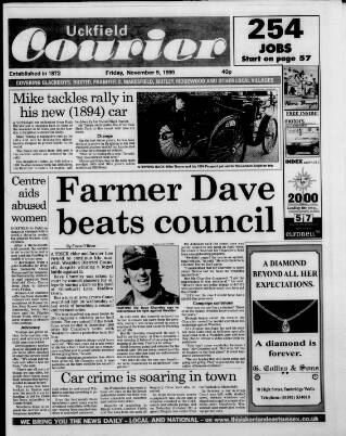 cover page of Uckfield Courier published on November 5, 1999