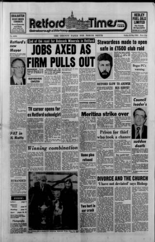 cover page of Retford, Gainsborough & Worksop Times published on May 22, 1981