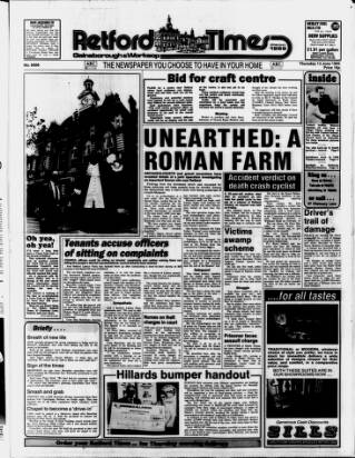 cover page of Retford, Gainsborough & Worksop Times published on June 13, 1985