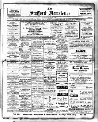 cover page of Staffordshire Newsletter published on November 2, 1929