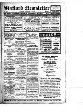 cover page of Staffordshire Newsletter published on December 13, 1941