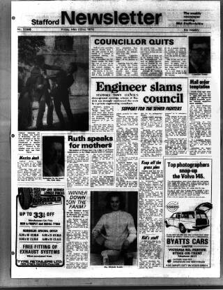 cover page of Staffordshire Newsletter published on May 22, 1970