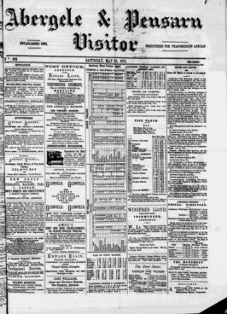 cover page of Abergele & Pensarn Visitor published on May 22, 1875