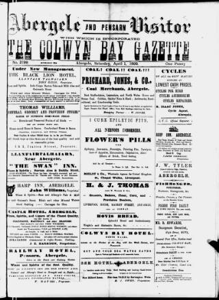 cover page of Abergele & Pensarn Visitor published on April 1, 1899