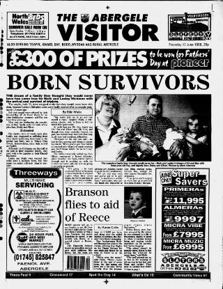 cover page of Abergele & Pensarn Visitor published on June 13, 1996