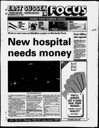 cover page of East Sussex Focus published on November 26, 1991