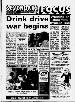 cover page of Sevenoaks Focus published on December 13, 1990