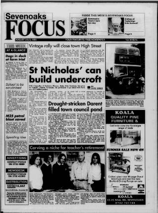 cover page of Sevenoaks Focus published on August 2, 1993