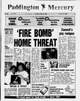 cover page of Paddington Mercury published on May 22, 1986