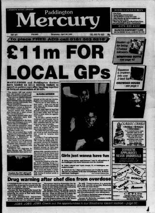 cover page of Paddington Mercury published on April 20, 1995