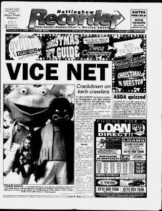 cover page of Nottingham Recorder published on November 2, 1995