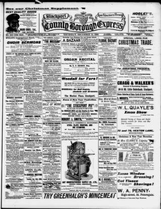 cover page of Stockport County Express published on December 13, 1900