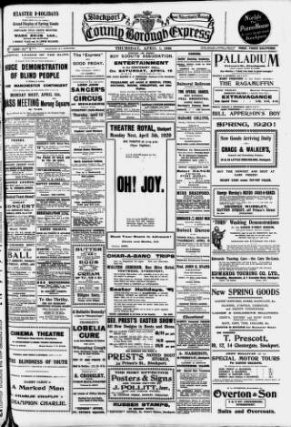 cover page of Stockport County Express published on April 1, 1920