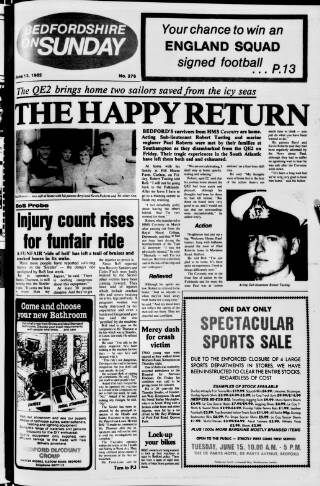 cover page of Bedfordshire on Sunday published on June 13, 1982