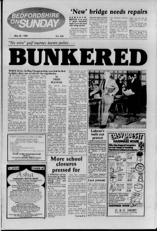 cover page of Bedfordshire on Sunday published on May 22, 1983