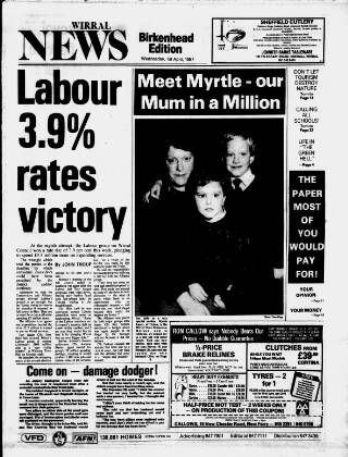 cover page of Birkenhead News published on April 1, 1987