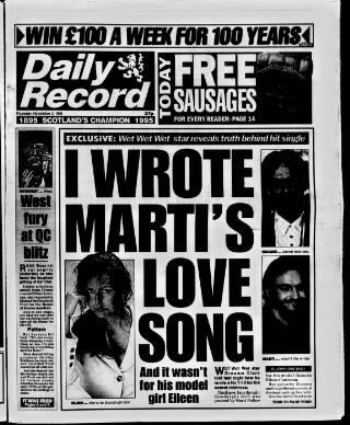 cover page of Daily Record published on November 2, 1995