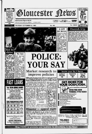 cover page of Gloucester News published on September 22, 1988