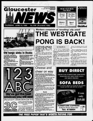 cover page of Gloucester News published on June 13, 1996