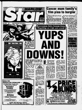 cover page of Harlow Star published on June 13, 1991