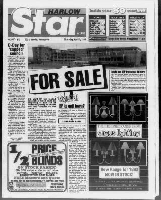 cover page of Harlow Star published on April 1, 1993