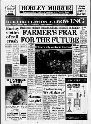 cover page of Horley & Gatwick Mirror published on August 2, 1990