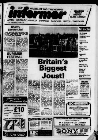 cover page of Hounslow & Chiswick Informer published on May 22, 1980