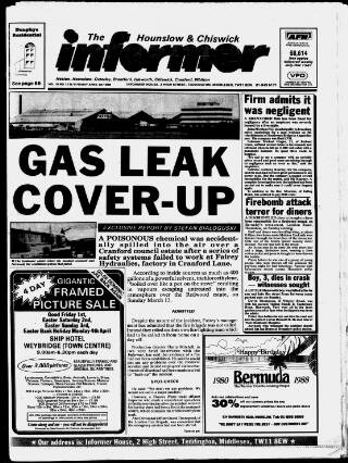 cover page of Hounslow & Chiswick Informer published on April 1, 1988