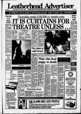 cover page of Leatherhead Advertiser published on June 13, 1990