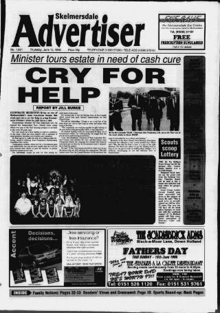 cover page of Skelmersdale Advertiser published on June 13, 1996