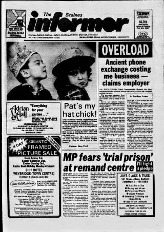 cover page of Staines Informer published on April 1, 1988