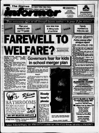 cover page of Staines Informer published on August 2, 1991