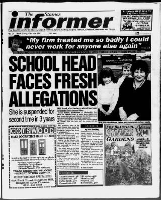 cover page of Staines Informer published on June 13, 1997