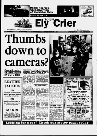 cover page of Ely Town Crier published on November 2, 1996