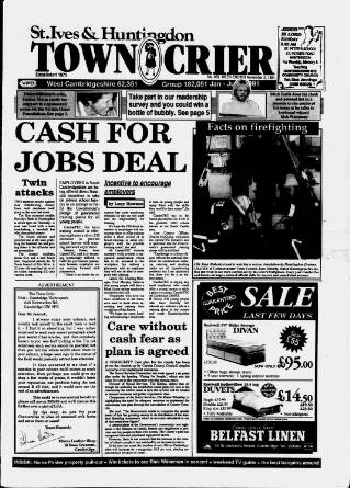 cover page of Huntingdon Town Crier published on November 2, 1991