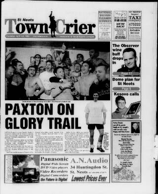 cover page of St Neots Town Crier published on April 1, 1999