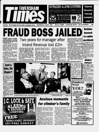 cover page of Faversham Times and Mercury and North-East Kent Journal published on May 22, 1996
