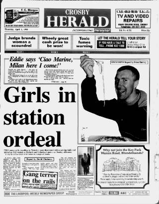 cover page of Crosby Herald published on April 1, 1993